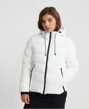 Superdry Spirit Puffer Icon Női Kabát Fehér | XJHCF7285